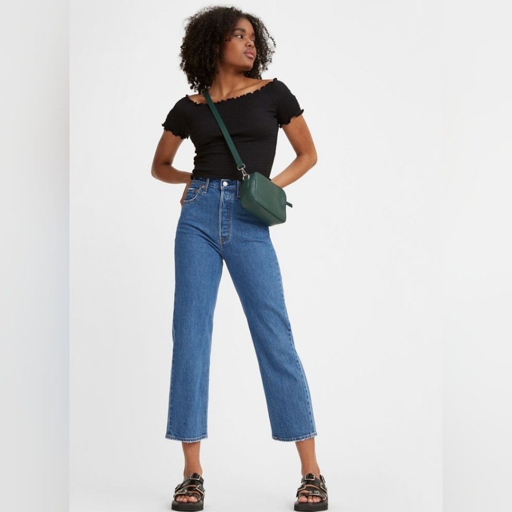 Levi's Ribcage Straight Ankle Jeans Blue W27 L29. - Picture 1 of 14